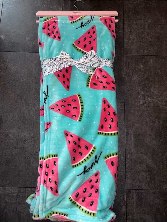 Juicy Couture Other - Juicy Couture Watermelon Print Aqua Plush Throw new